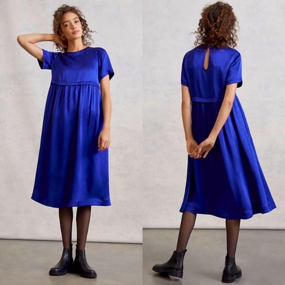 Anthropologie Royal Blue Midi Dress - Picture 1 of 5